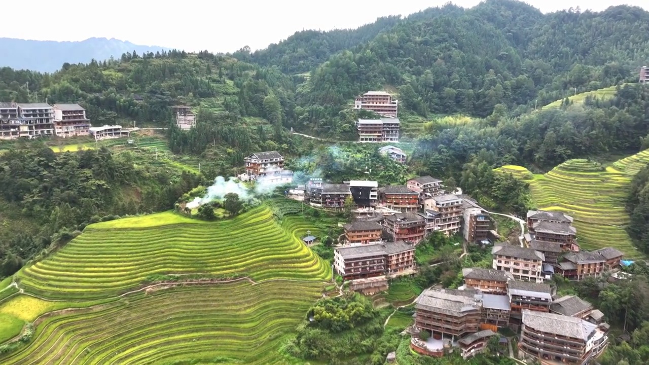 桂林龙脊梯田航拍视频视频素材