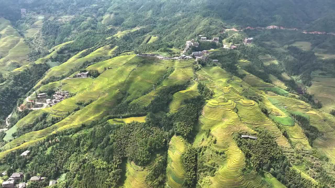 桂林龙脊梯田航拍视频视频素材