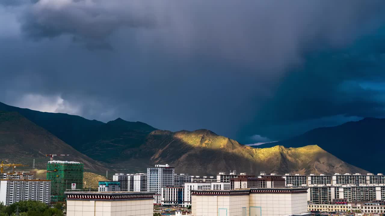 山南市区白昼风雨风光延迟视频素材