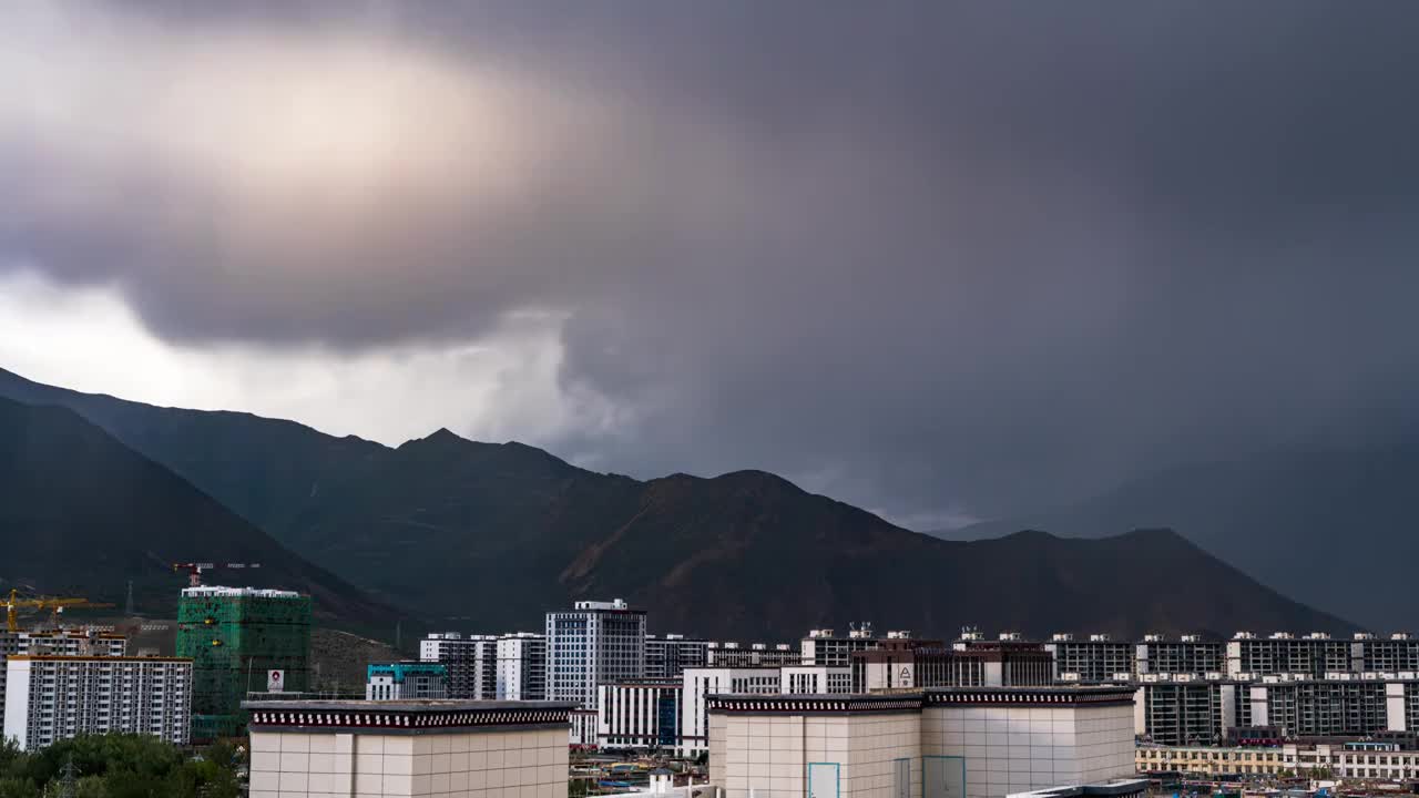 山南市区白昼风雨风光延迟视频素材