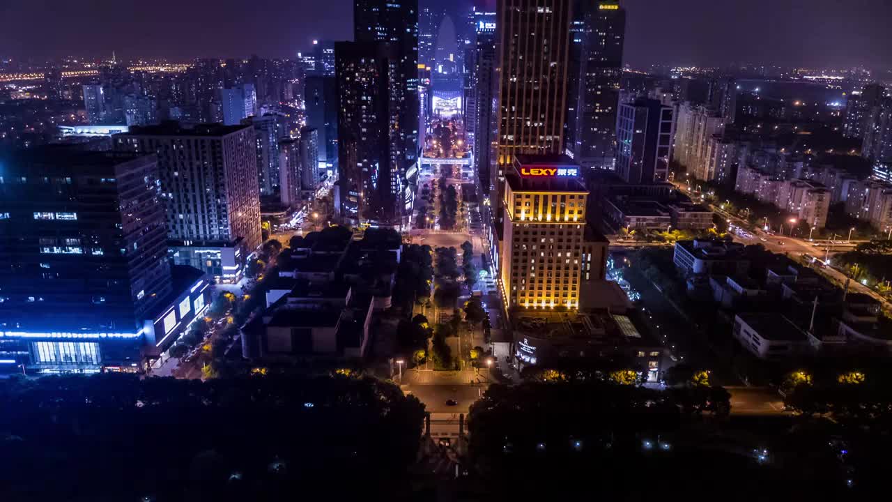 苏州 金鸡湖 城市之门 夜景视频下载