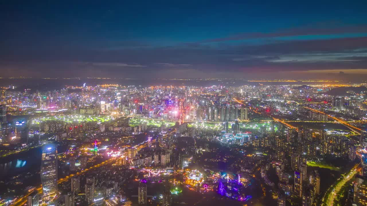 4K航拍深圳南山夜景延时视频素材