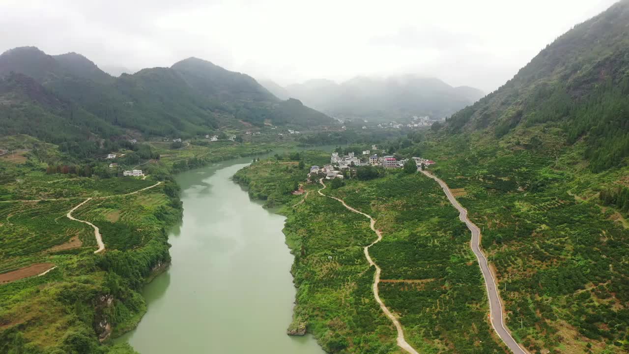 航拍湖南湘西保靖县酉水河风光视频素材