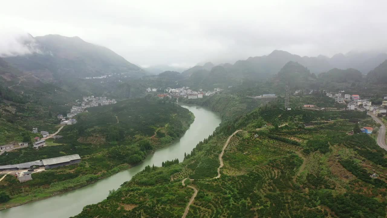 航拍湖南湘西保靖县酉水河风光视频素材