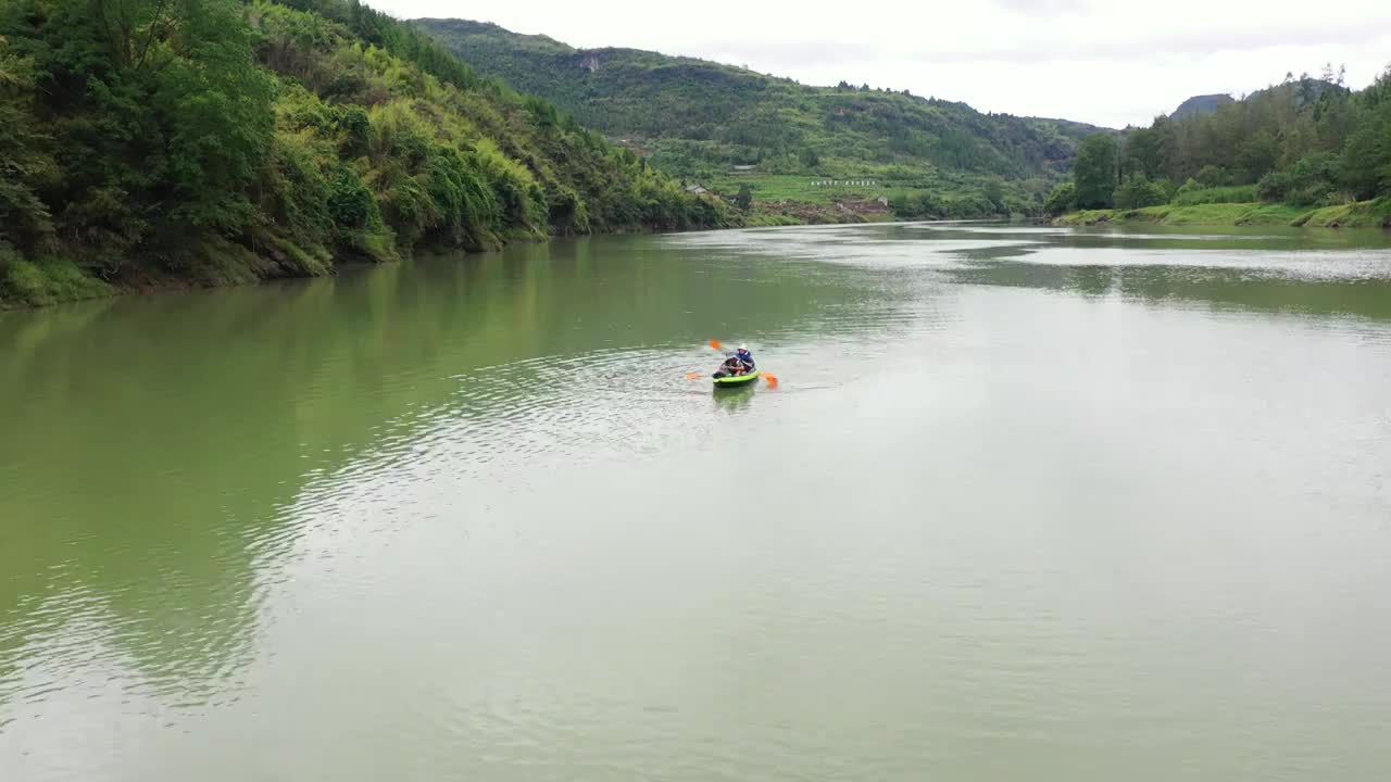 航拍湖南湘西保靖县酉水河风光视频素材