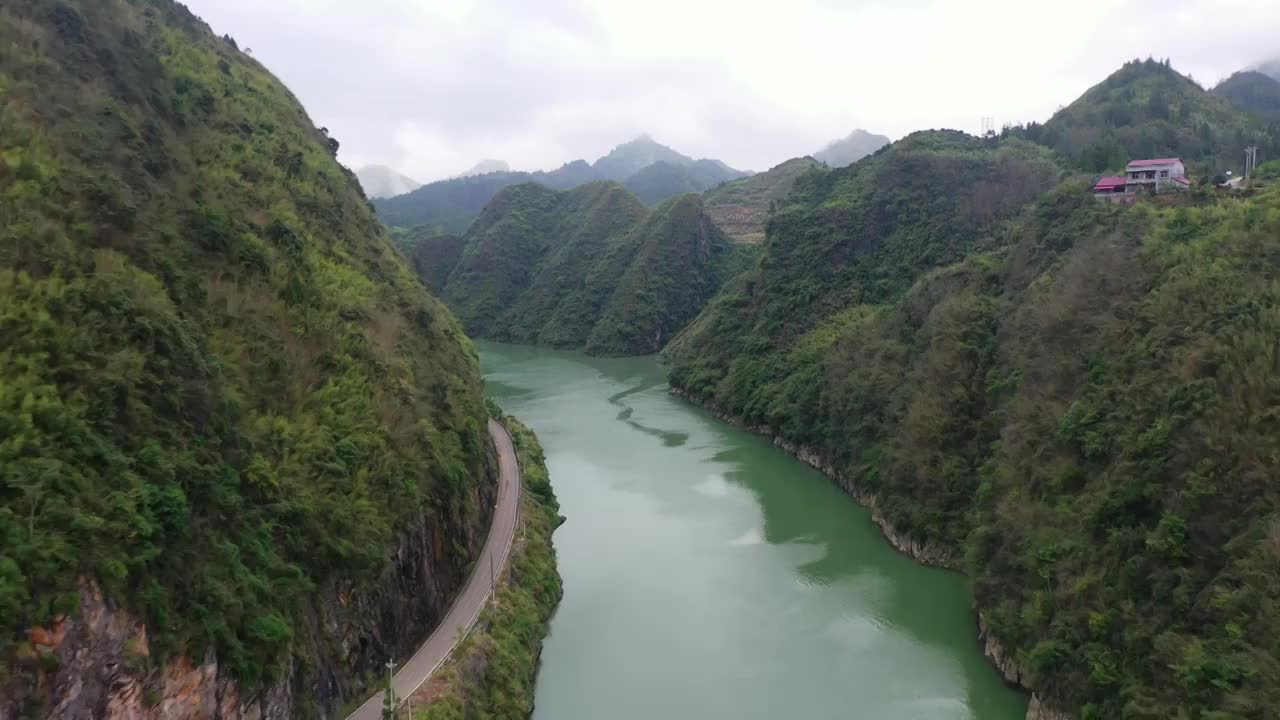 航拍湖南湘西保靖县酉水河风光视频素材