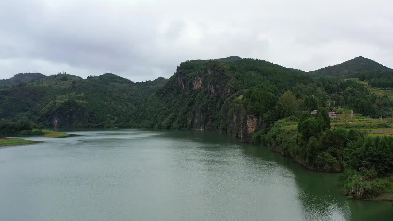 航拍湖南湘西保靖县酉水河风光视频素材