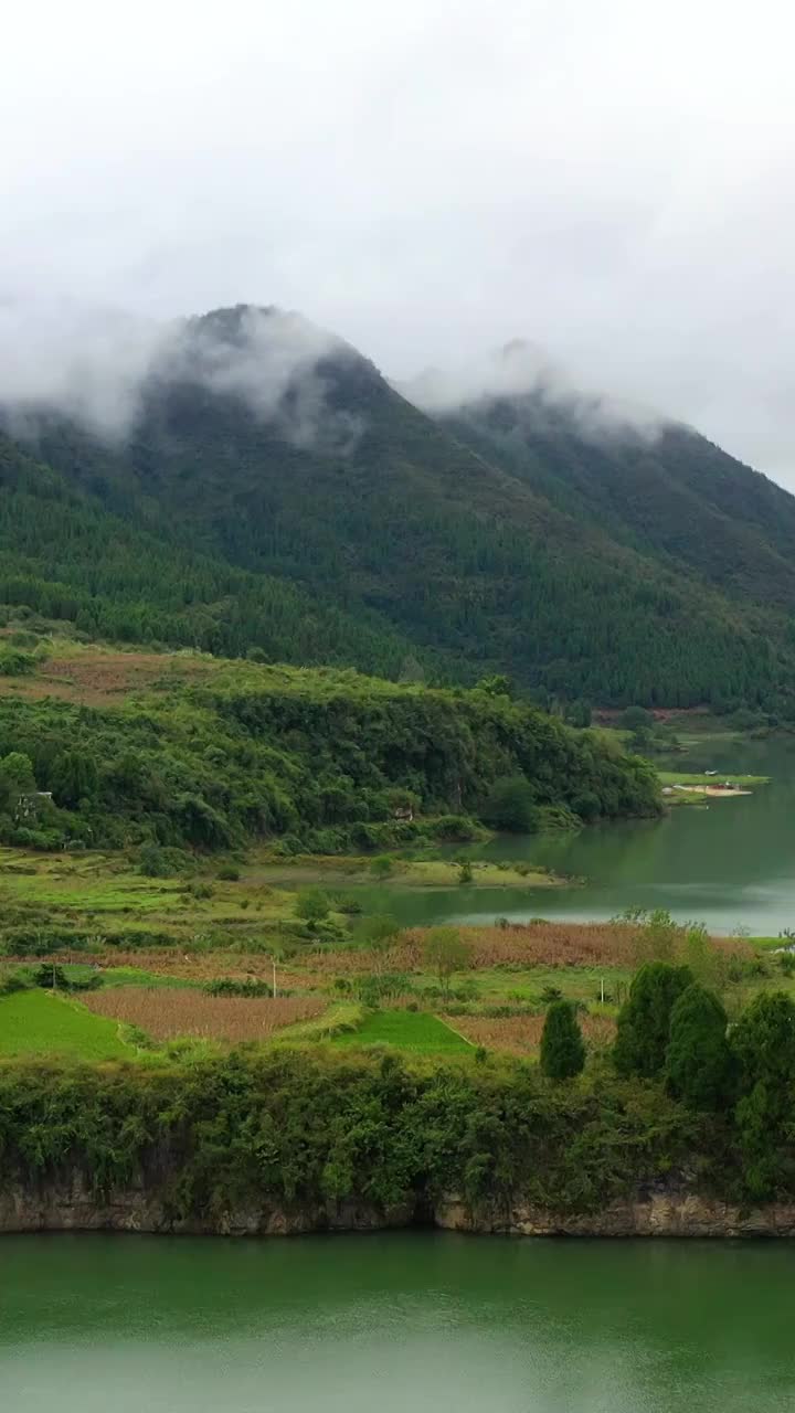 航拍湖南湘西保靖县酉水河风光视频素材