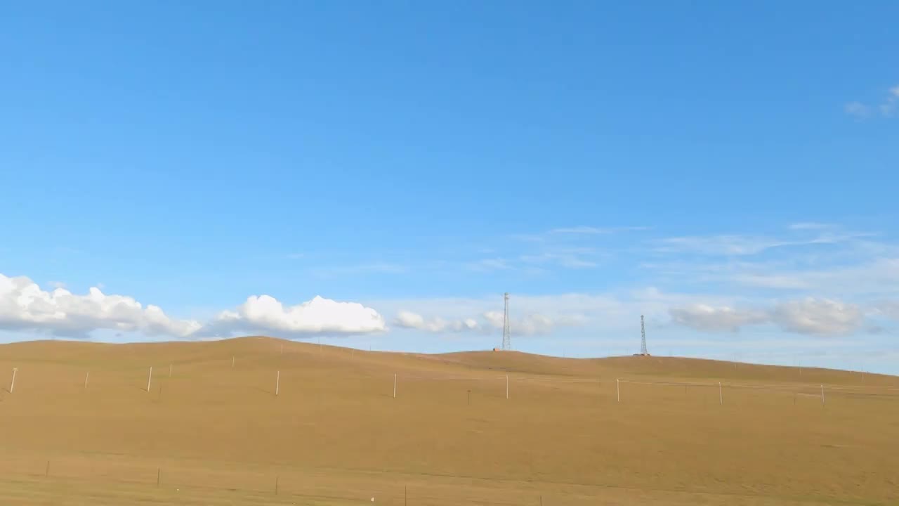 内蒙古呼伦贝尔大草原秋天自然风景视频素材