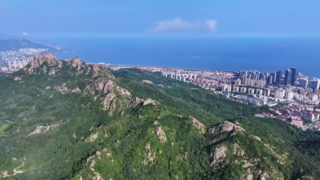 青岛浮山城市风光航拍视频素材