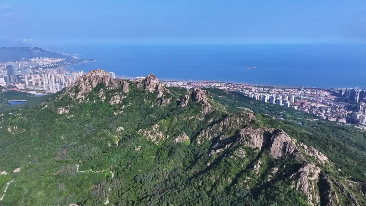 青岛浮山城市风光航拍视频素材