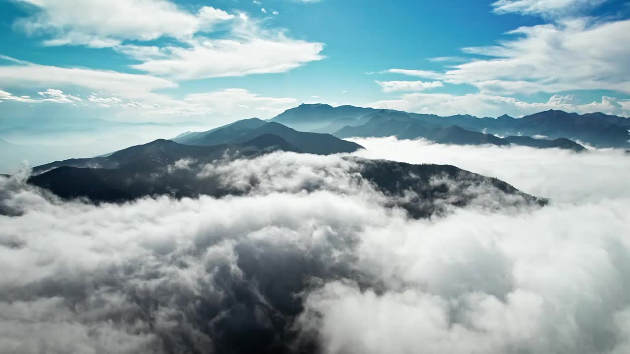 航拍四川乐山大瓦山云海延时视频素材