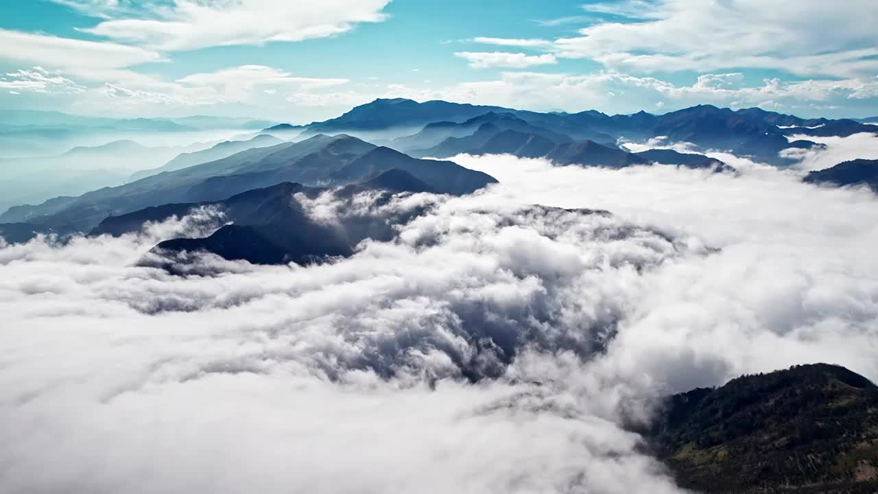 航拍四川乐山大瓦山云海延时视频素材