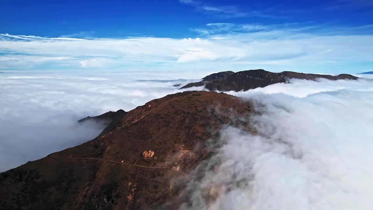 航拍四川乐山大瓦山云海延时视频素材