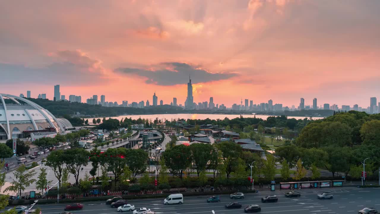 南京日转夜延时视频素材