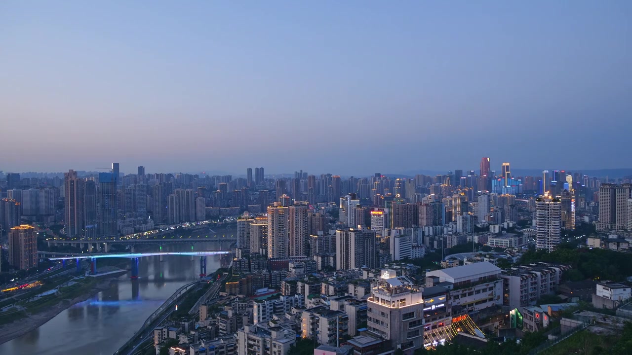 日转夜延时 重庆延时夜景 城市夜景视频素材