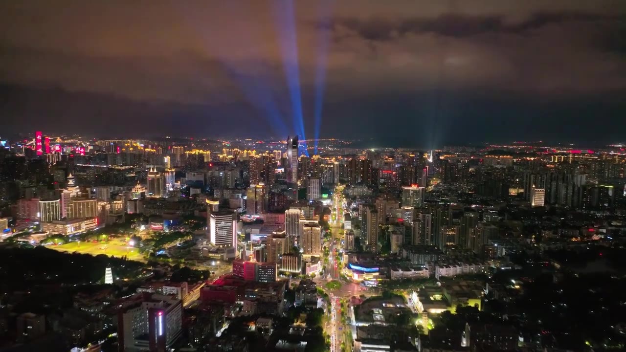 福建福州宣传片市区城市风光航拍 城市夜景 闽江两岸 江中岛视频素材