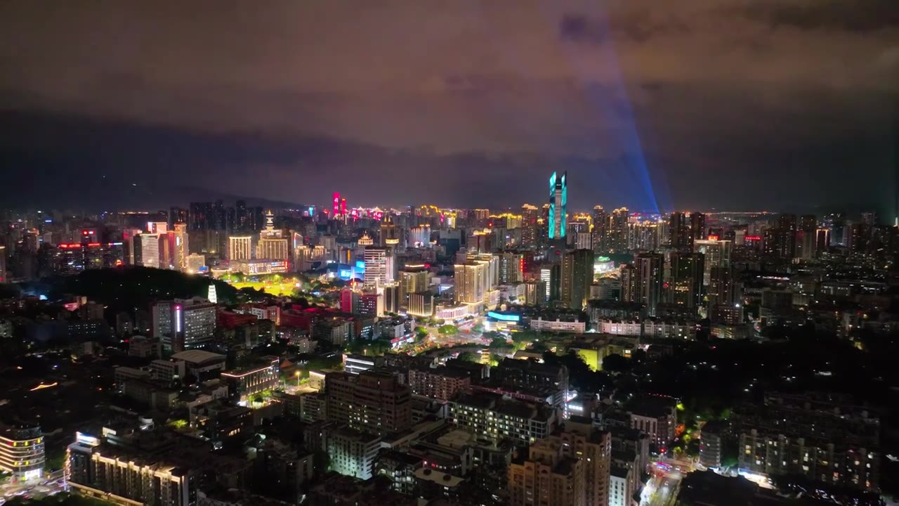 福建福州宣传片市区城市风光航拍 城市夜景 闽江两岸 江中岛视频素材