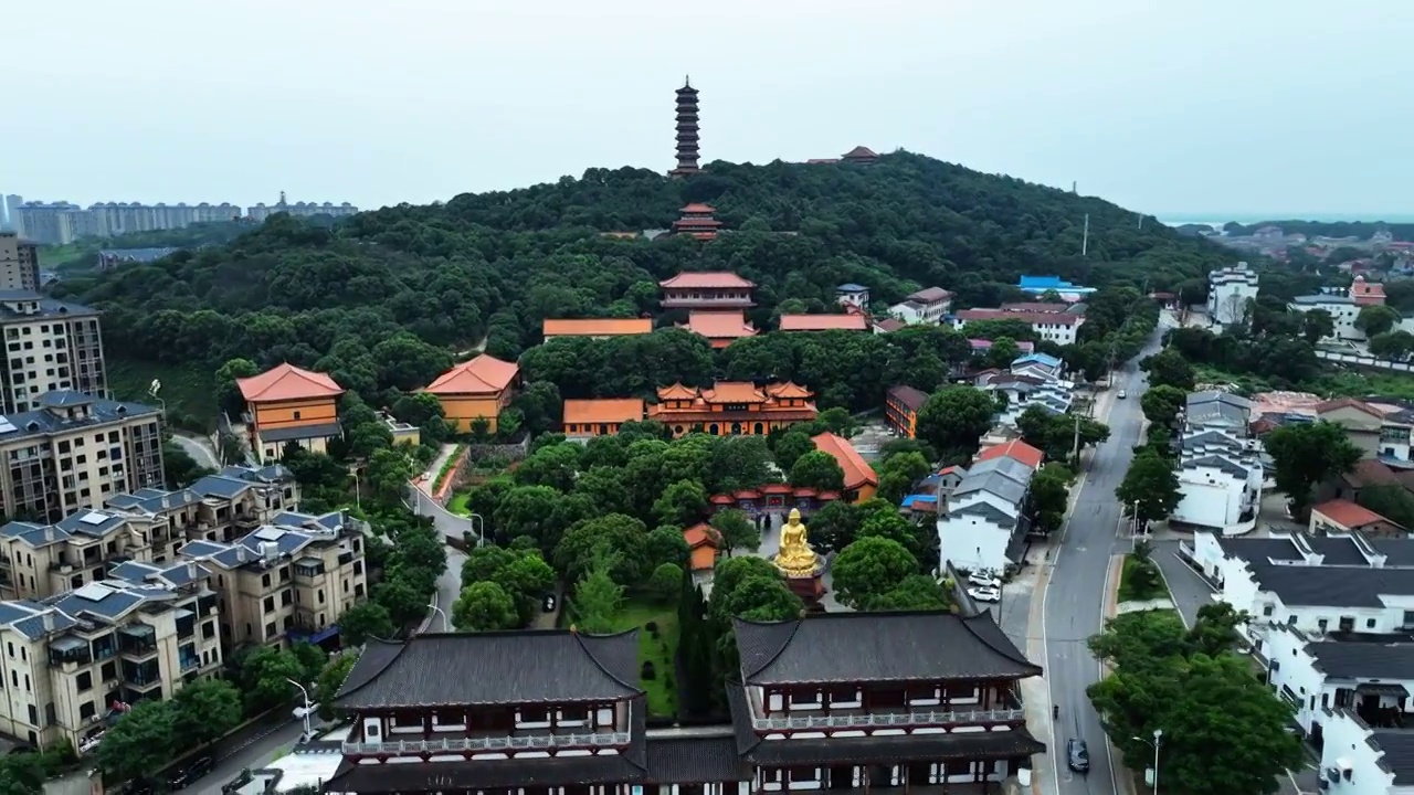 湖南岳阳圣安寺古寺庙历史人文航拍视频视频素材