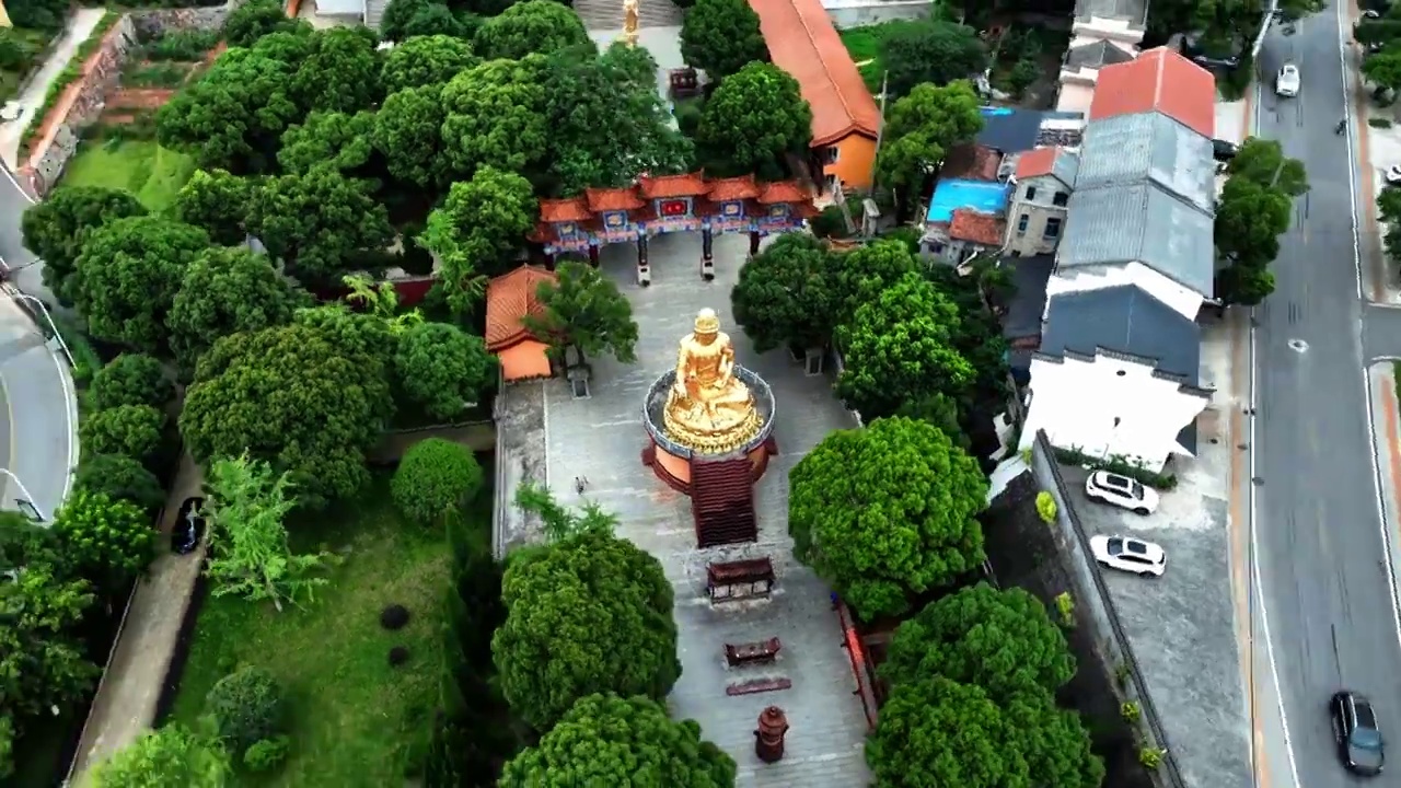 湖南岳阳圣安寺古寺庙历史人文航拍视频视频素材