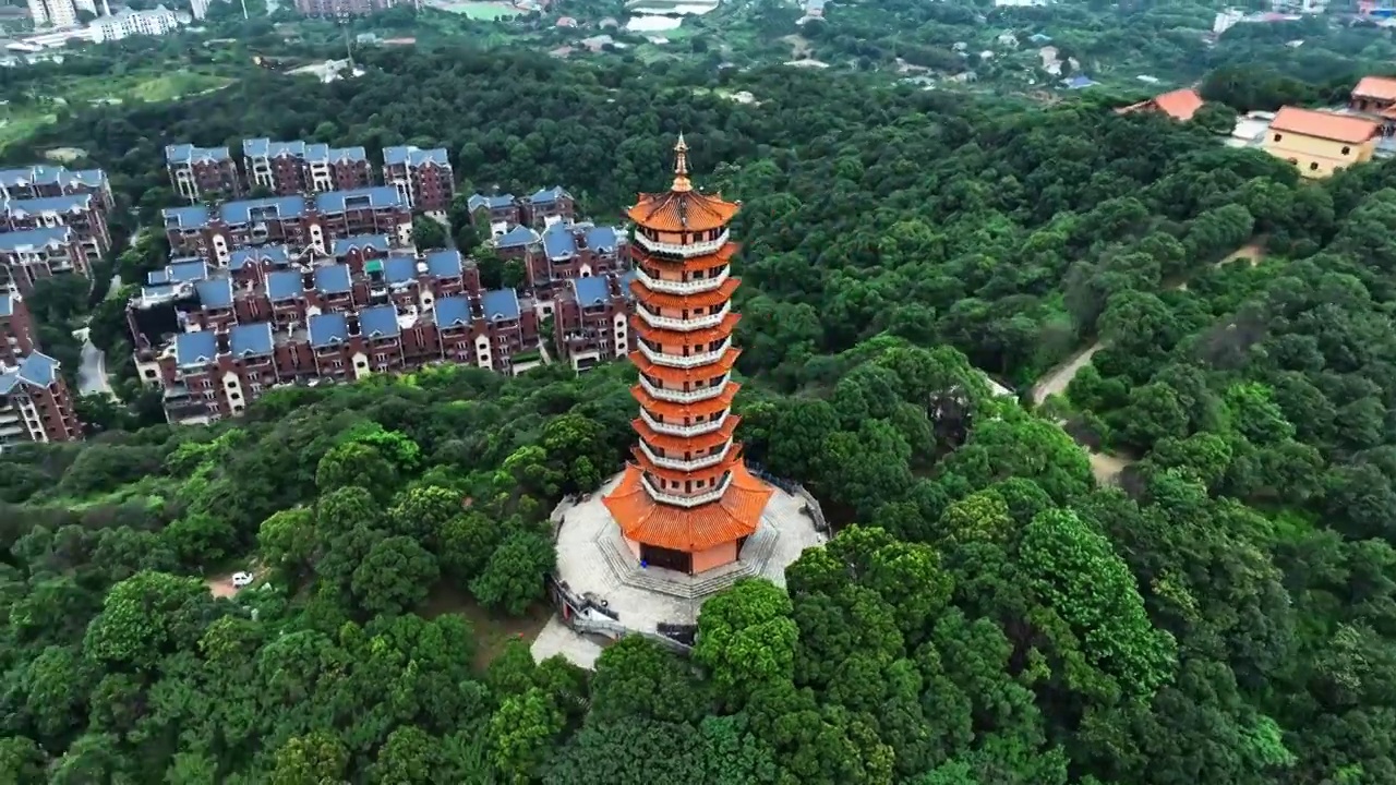 湖南岳阳圣安寺古寺庙历史人文航拍视频视频素材