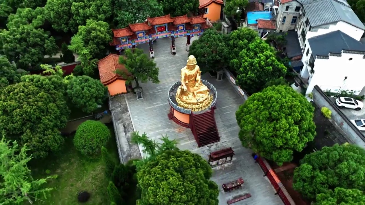 湖南岳阳圣安寺古寺庙历史人文航拍视频视频素材