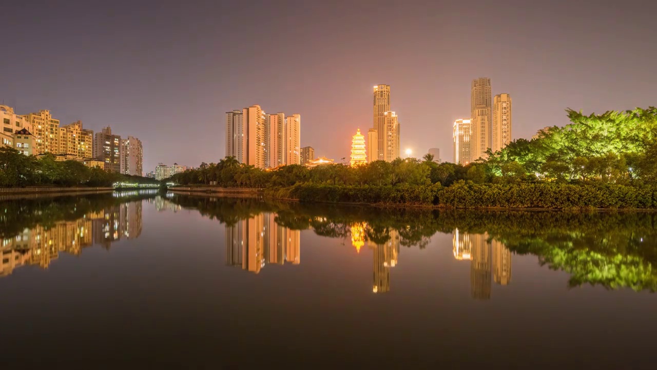 海口明昌塔夕阳视频素材