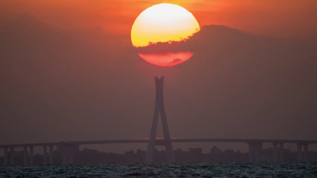 海南海文大桥日出视频素材