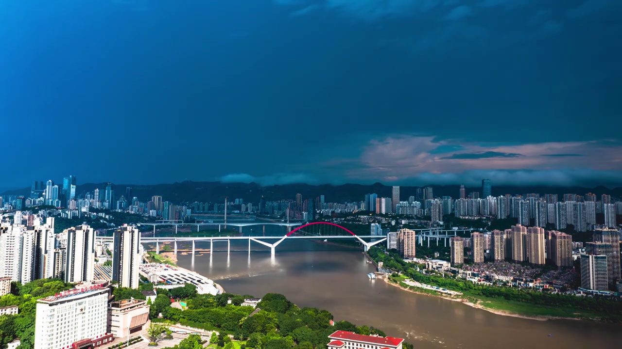 雨后重庆长江都市风光视频素材