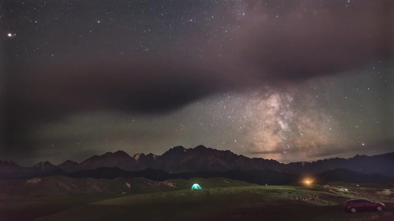 新疆s101鹿角湾银河星空延时视频视频下载