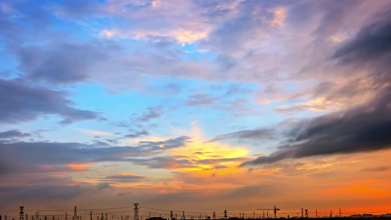 美丽的日落天空云延时视频素材