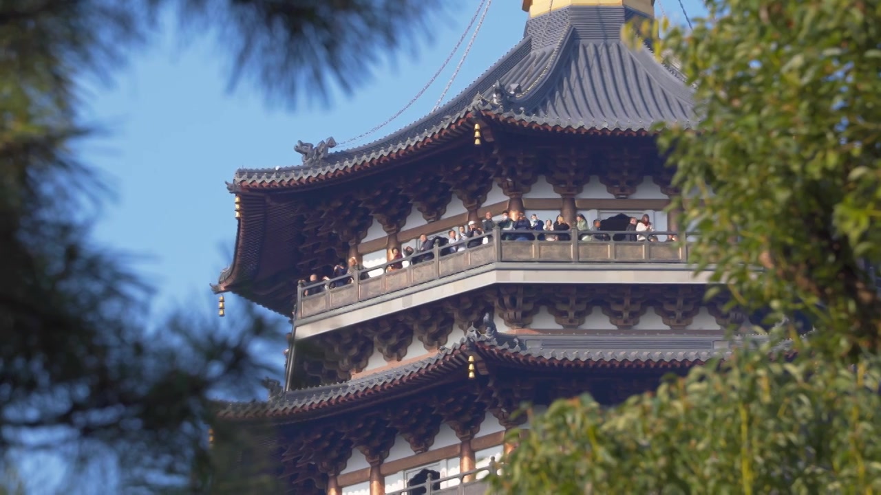 浙江杭州西湖景区南山路秋天自然风景视频素材