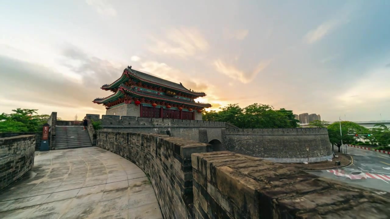 惠州朝京门日转夜延时视频素材