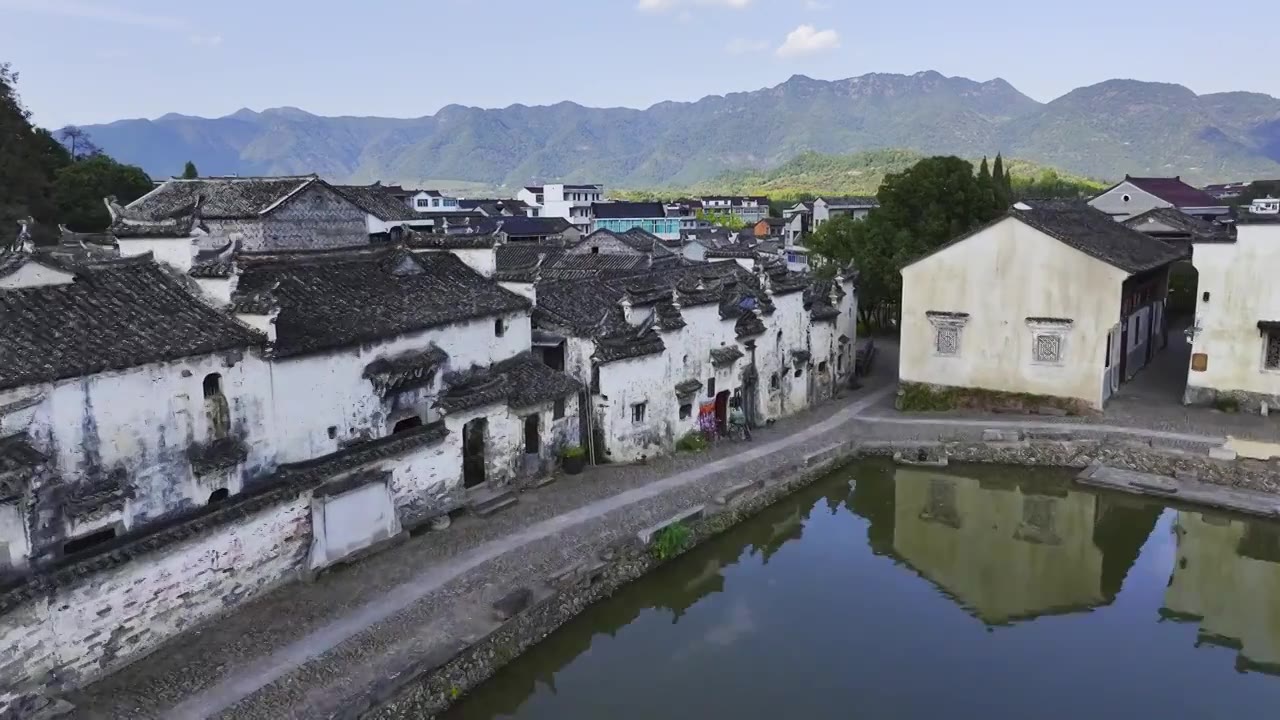 浙江丽水缙云河阳古民居航拍视频下载