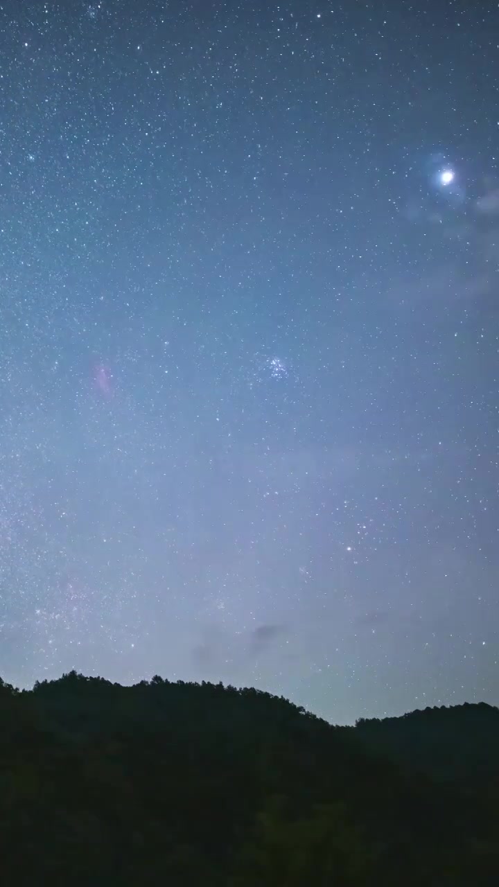 星空延时：秦岭夜空繁星与木星升起视频素材