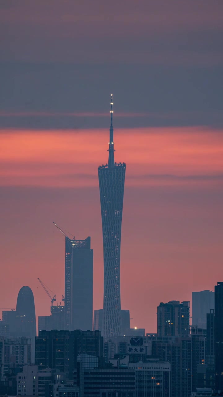 广州塔日出朝霞视频素材