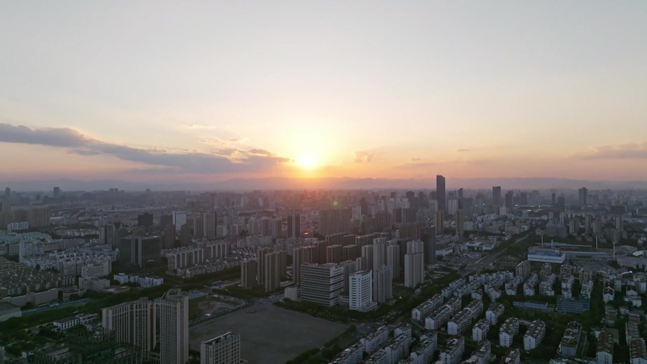 宁波宣传片，企业宣传片，宁波日落，航拍4k，城市空镜头视频下载