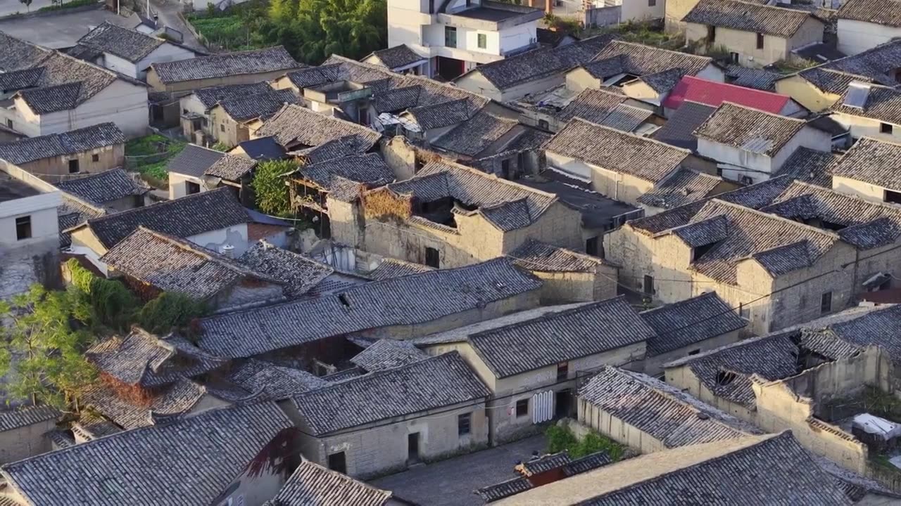 浙江丽水松阳山下阳村航拍视频下载