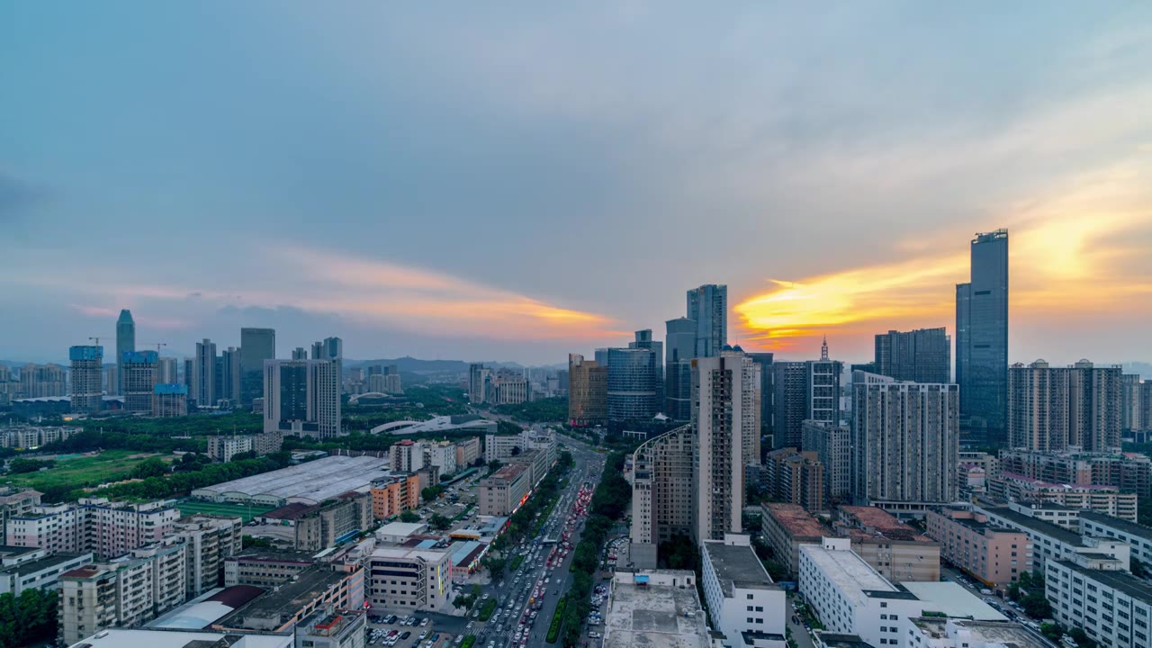 惠州江北方向日转夜延时视频素材