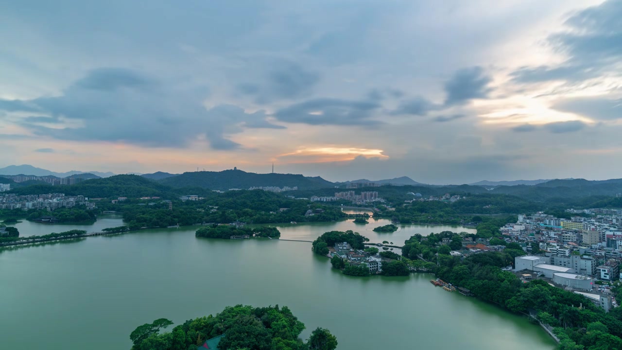 惠州西湖方向日转夜延时视频素材