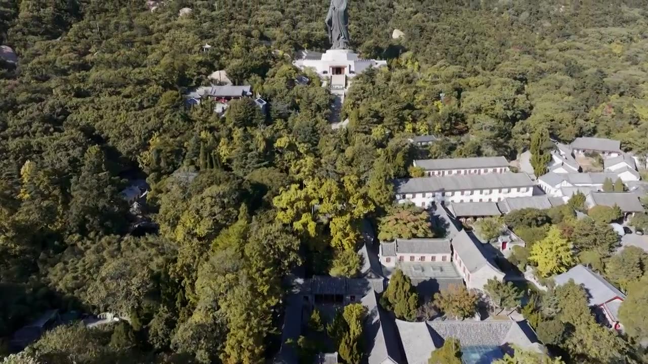 航拍崂山太清的秋天视频素材