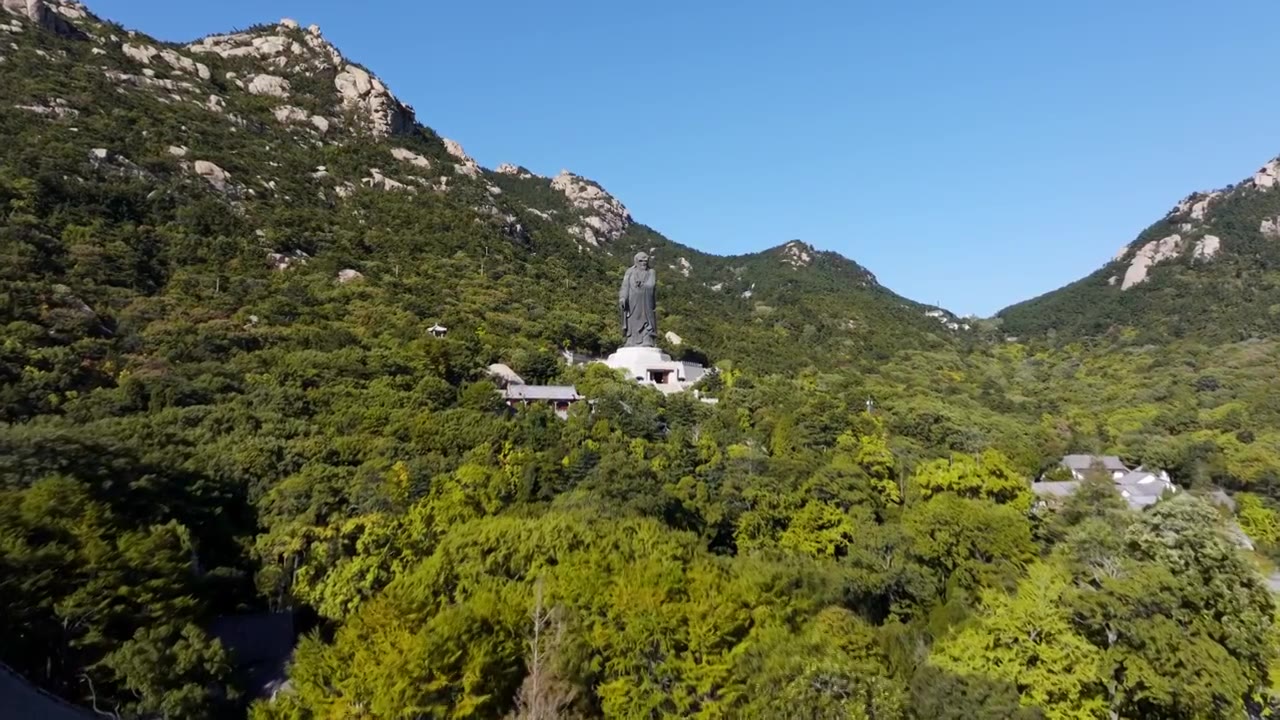 航拍崂山太清的秋天视频素材