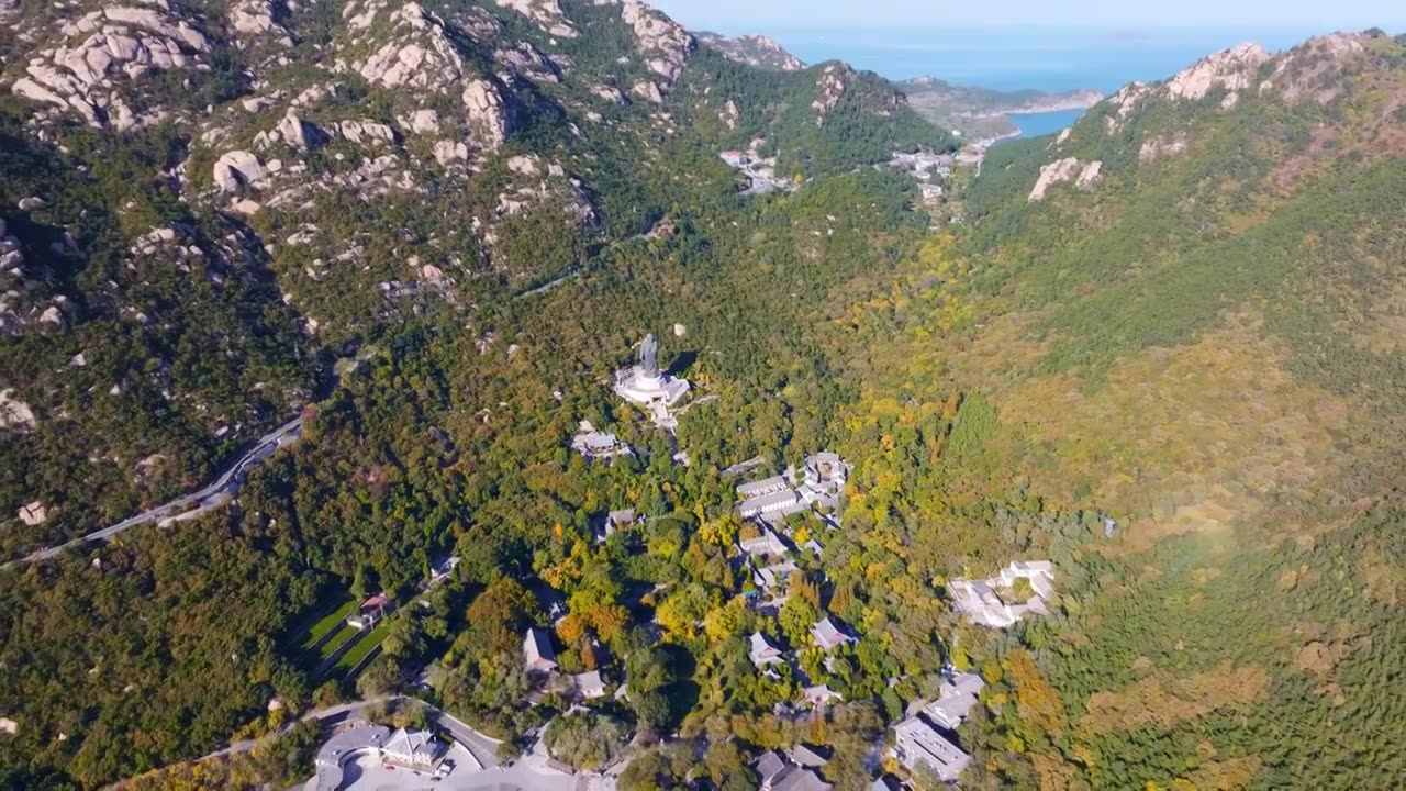 航拍崂山太清的秋天视频下载