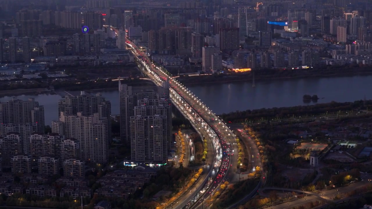 城市车流量高峰期视频素材