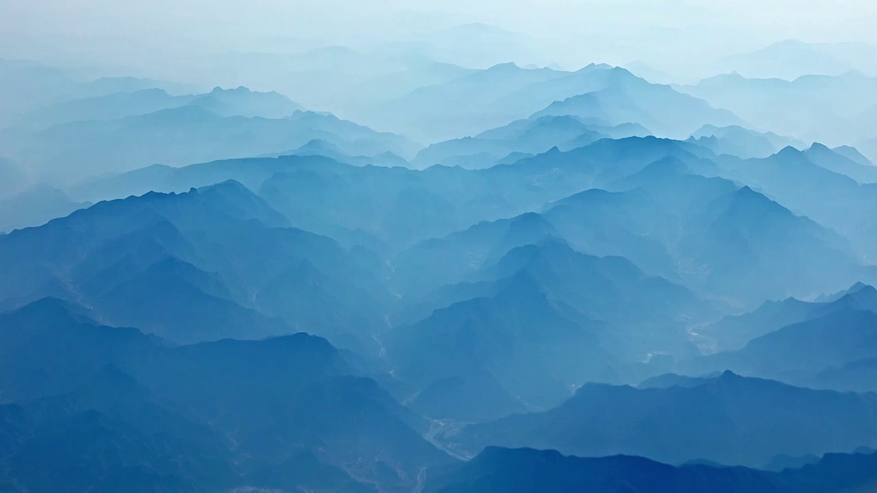 航拍大好河山山川群山水墨画视频素材