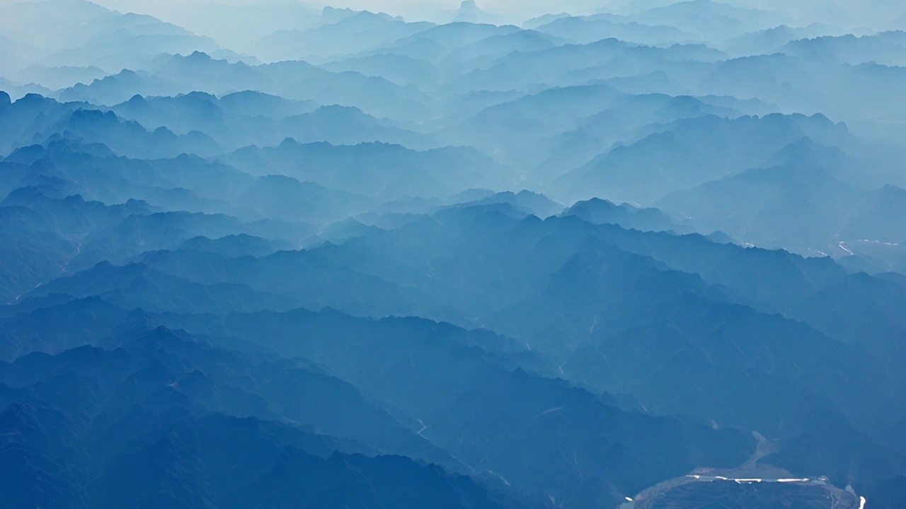 航拍大好河山山川群山水墨画视频素材