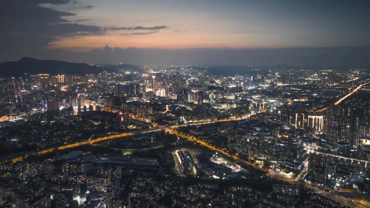 深圳五和夜景延时视频素材