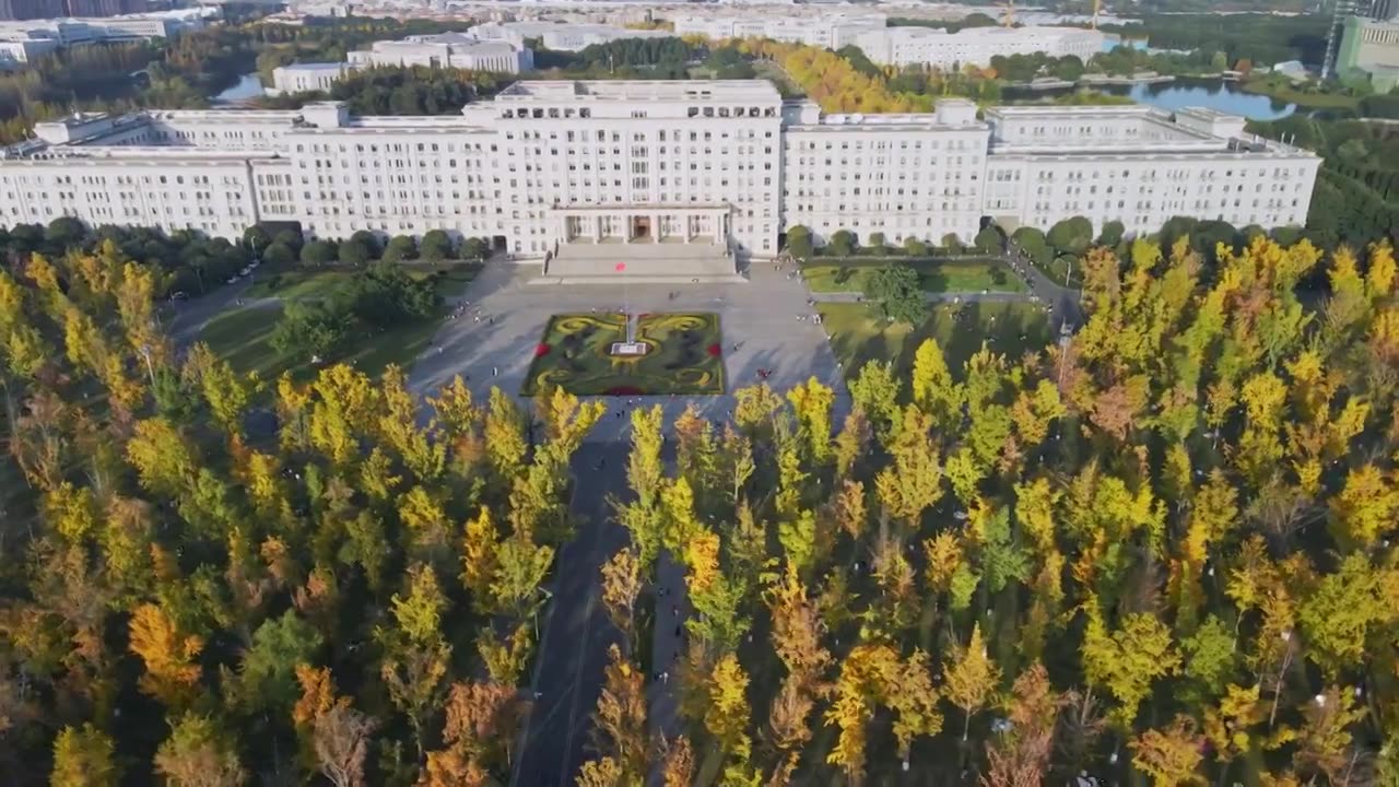 电子科技大学秋景视频素材