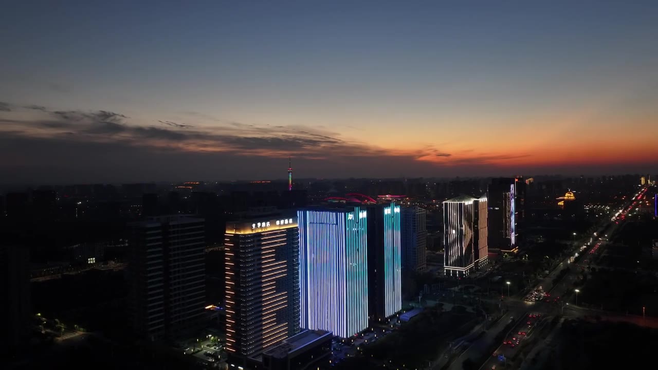 周口东新区城市夜景视频素材