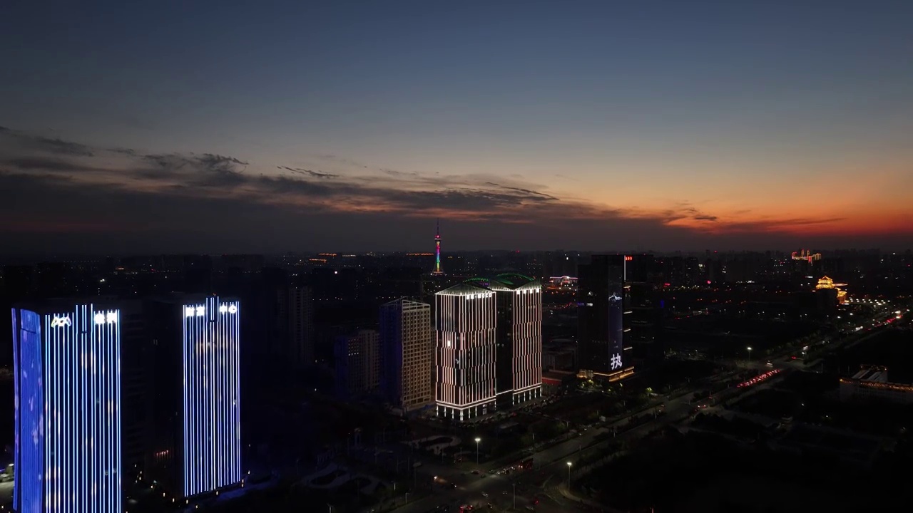 周口东新区城市夜景视频素材